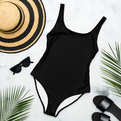 Classic Black One-Piece Swimsuit with Smooth Fabric