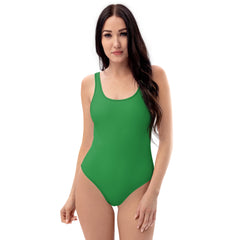 Refreshing Sea Green One-Piece Swimsuit with Smooth Fabric