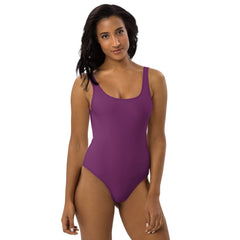Palatinate Purple One-Piece Swimsuit with Smooth Fabric