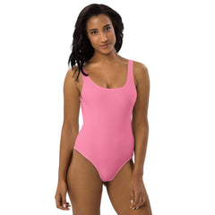 Playful Tickle Me Pink One-Piece Swimsuit with Smooth Fabric