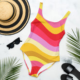 Rainbow Sunny Colors One-Piece Swimsuit - Scoop Neckline