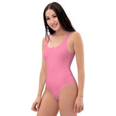 Playful Tickle Me Pink One-Piece Swimsuit with Smooth Fabric