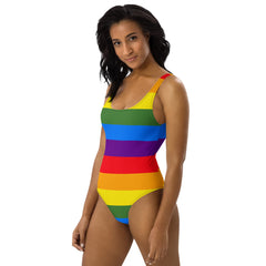 Pride Colors One-Piece Swimsuit - with Scoop Neckline