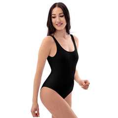 Classic Black One-Piece Swimsuit with Smooth Fabric