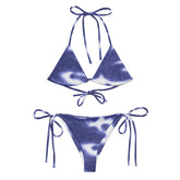 Navy Tie-Dye Pattern Recycled Bikini: UPF 50+ Protection