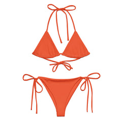 Outrageous Orange Recycled String Bikini: UPF 50+ Protection