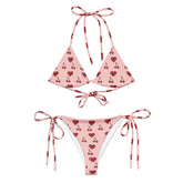 Heart and Cherry Recycled String Bikini: UPF 50+ Protection