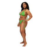 Kelly Green Recycled String Bikini: UPF 50+ Protection