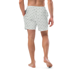 Geometric Dotted Pattern Men’s Recycled Swim Trunks With Pockets