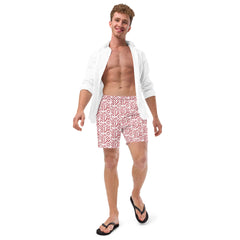 Brushstroke Pattern Men’s Recycled Swim Trunks With Pockets