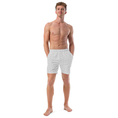 Black Dots Pattern Men’s Recycled Swim Trunks With Pockets