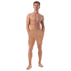 Mandy’s Pink Lightning Pattern Men’s Recycled Swim Trunks With Pockets
