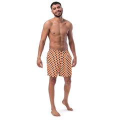 Mandy’s Pink Lightning Pattern Men’s Recycled Swim Trunks With Pockets