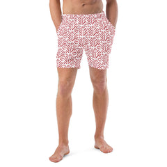 Brushstroke Pattern Men’s Recycled Swim Trunks With Pockets