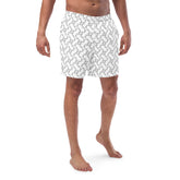 Bent Branch Pattern Men’s Recycled Swim Trunks With Pockets
