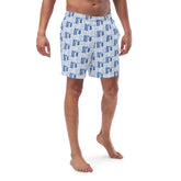 Vertical and Horizontal Stripes Pattern Men’s Recycled Swim Trunks With Pockets