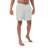 Geometric Dotted Pattern Men’s Recycled Swim Trunks With Pockets
