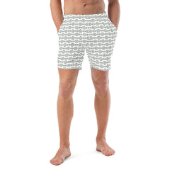 Geometric Dotted Pattern Men’s Recycled Swim Trunks With Pockets