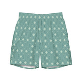 Concentric Circle Pattern Men’s Recycled Swim Trunks with pockets