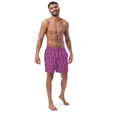 Circles and Lines Purple Men’s Recycled Swim Trunks with pockets