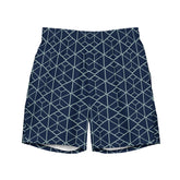 Tessellated Hexagon Geometric Men’s Recycled Swim Trunks with pockets