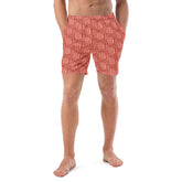 Carmine Abstract Pattern Men’s Recycled Swim Trunks With Pockets