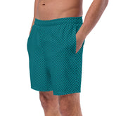 Geometric SemiCircle Pattern Men’s Recycled Swim Trunks With Pockets