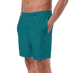 Geometric SemiCircle Pattern Men’s Recycled Swim Trunks With Pockets