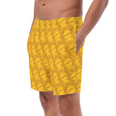 Buttercup Half Circle Pattern Men’s Recycled Swim Trunks with Pockets