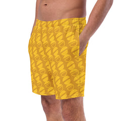 Buttercup Half Circle Pattern Men’s Recycled Swim Trunks with Pockets