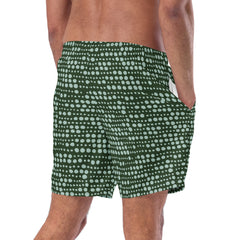 Green Dotted Lines Men’s Recycled Swim Trunks With Trunks