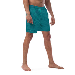 Geometric SemiCircle Pattern Men’s Recycled Swim Trunks With Pockets