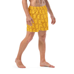 Buttercup Half Circle Pattern Men’s Recycled Swim Trunks with Pockets