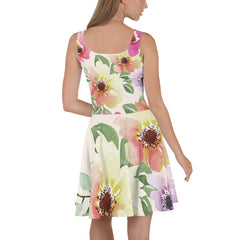 Tropical Sleeveless Skater Dress: UPF50+, Elastic & Flared