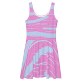 Sleeveless Skater Dress in pink with Abstract Design