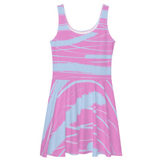 Sleeveless Skater Dress in pink with Abstract Design