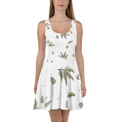 Sleeveless Skater Dress: Dazzle In Pinecones Design