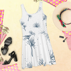 Sleeveless Skater Dress: Dazzle In Pine needles Design