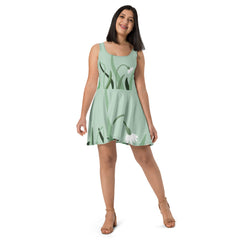 Sleeveless Skater Dress: Dazzle In Spring flowers Design