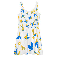 Sleeveless Skater Dress: Dazzle In Nightingales Design