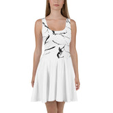 Black Marble Pattern Skater Dress - Polyester & Spandex Blend