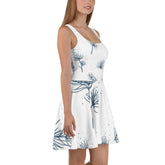 Sleeveless Skater Dress: Dazzle In Pine needles Design