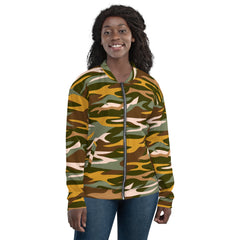Unisex Bomber Jacket Camouflage Pattern- Rugged, Comfortable, and Durable