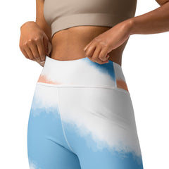 Premium Raised waistband Yoga Leggings With Faded Stripes Pattern