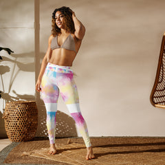 Premium Raised waistband Yoga Leggings With Tie-Dye Pattern