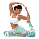 Premium Raised Waistband Yoga Leggings With Swan Pattern
