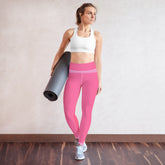 Premium Raised waistband Yoga Leggings In Pink