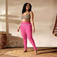 Premium Raised waistband Yoga Leggings In Pink