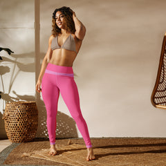 Premium Raised waistband Yoga Leggings In Pink