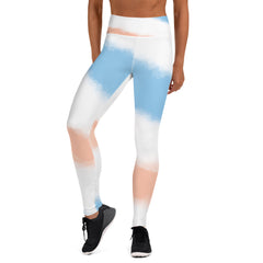 Premium Raised waistband Yoga Leggings With Faded Stripes Pattern
